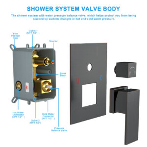 10 Inch Bronze Rain Shower Faucet Set - Image 5