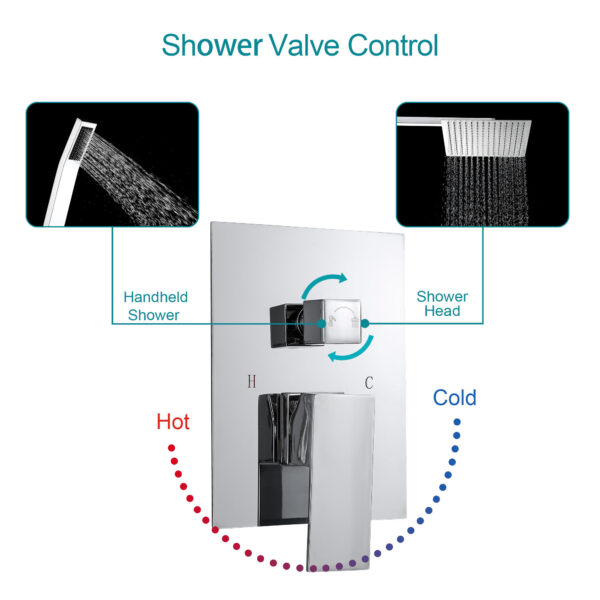 10 Inch Rain Shower Chrome Faucet