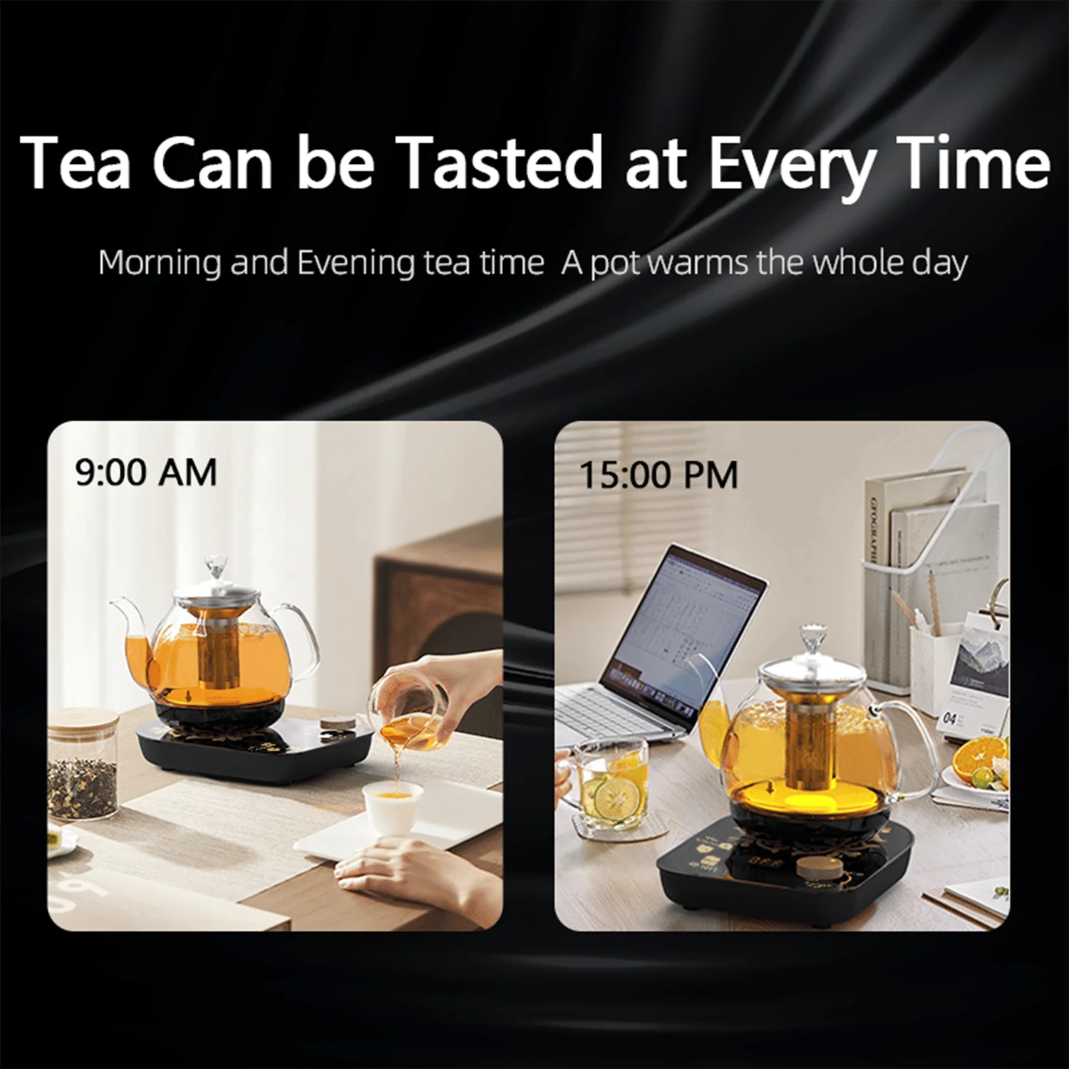 Professional 800ml Multi-Functional Glass Teapot Fast Heating Cooking & Brewing Integrated Electric Kettle Stainless Steel - Image 5