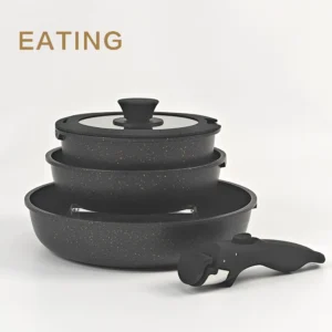 Ceramic Coating 5pcs Cookware Sets Non Stick Pots - Image 2
