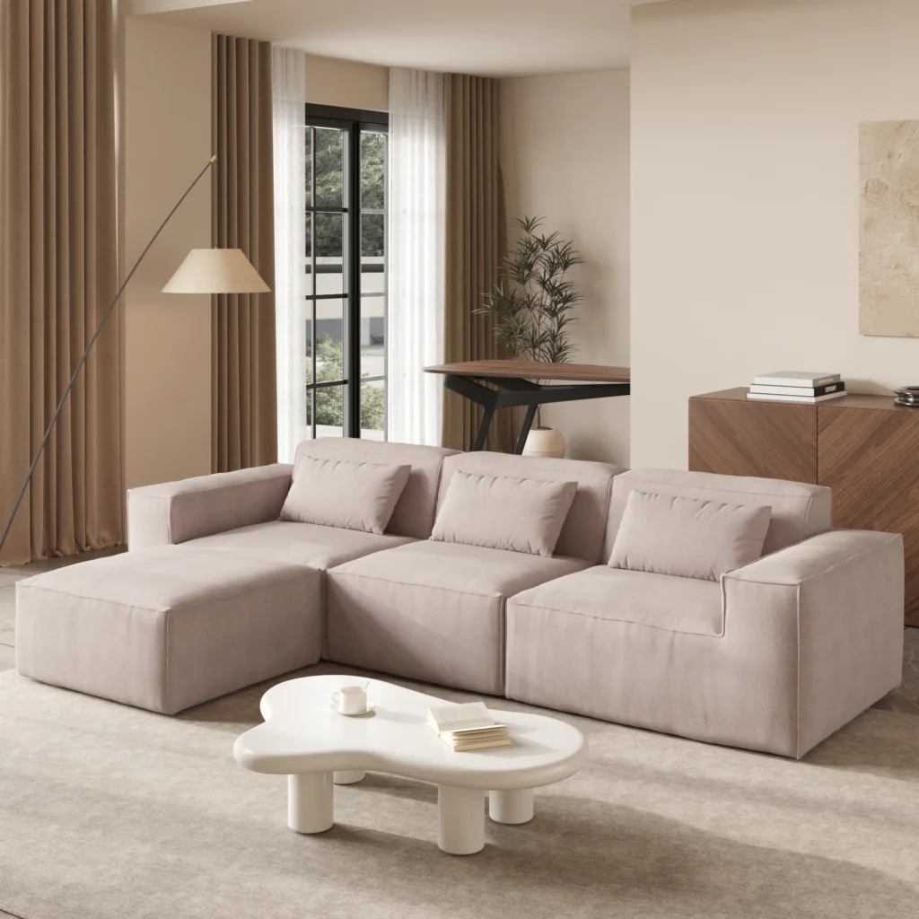 Compress Modern L Shape Modular Sectional Sofa