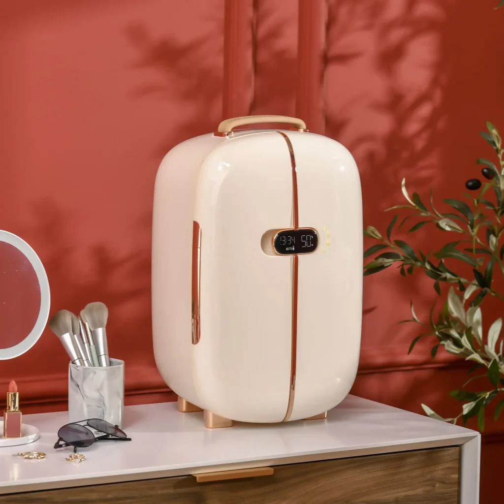 Dual Door 12L Skincare Beauty Fridge with LED Lighting & Timer