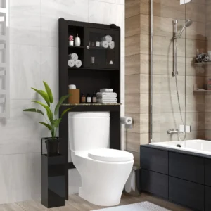 Modern Bathroom Wood Storage Cabinet - Image 4