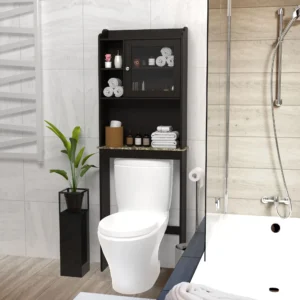 Modern Bathroom Wood Storage Cabinet - Image 2