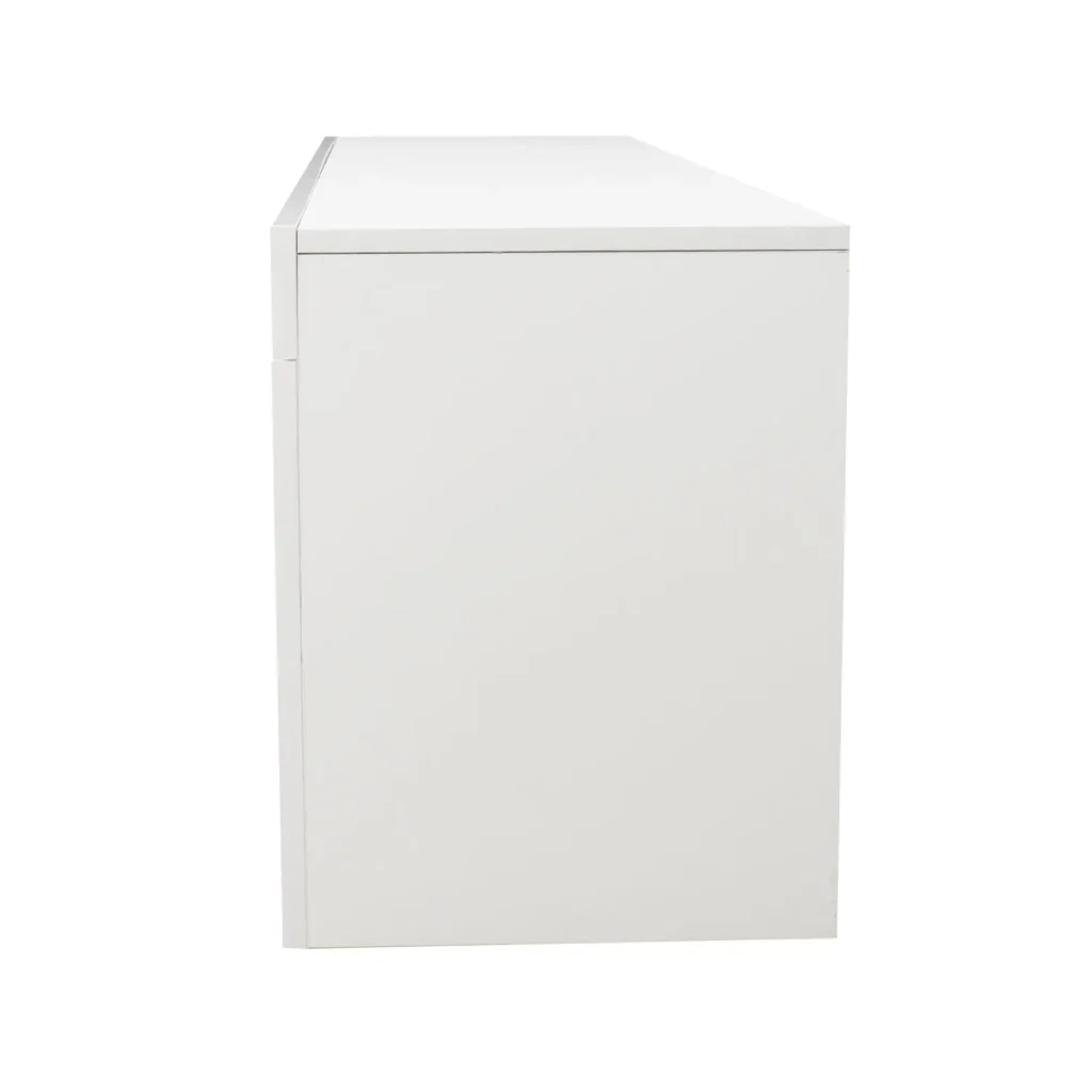 Modern White LED TV Stand 50-54 In With Remote Control Lights Home Entertainment Furniture