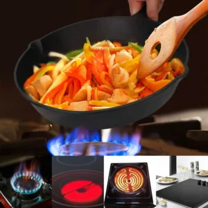 Modern 3-Piece Cast Iron Cookware Non-Stick Frying Pan Oven Safe - Image 6